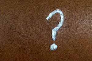 question mark written in topical cream